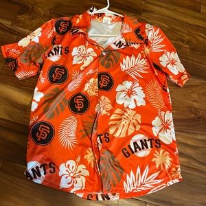 San Francisco Giants Hawaiian Button Down Shirt Adult Medium